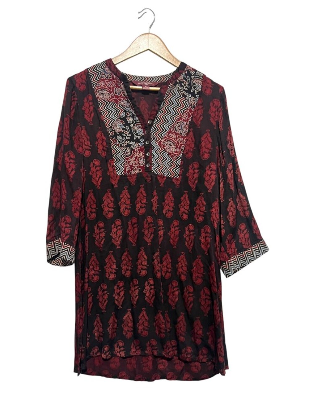 April Cornell Tunic Dress Medium Boho Paisley
